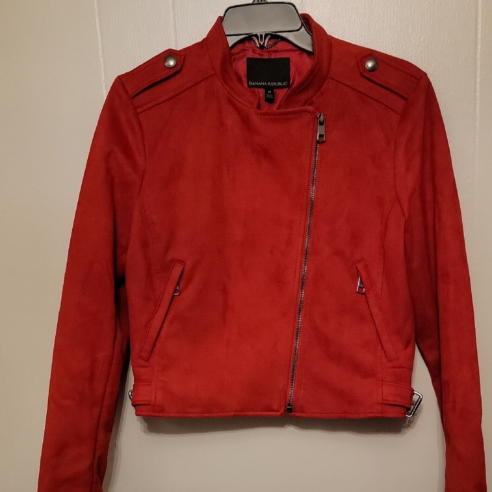 Banana Republic Vibrant Red Suede Jacket